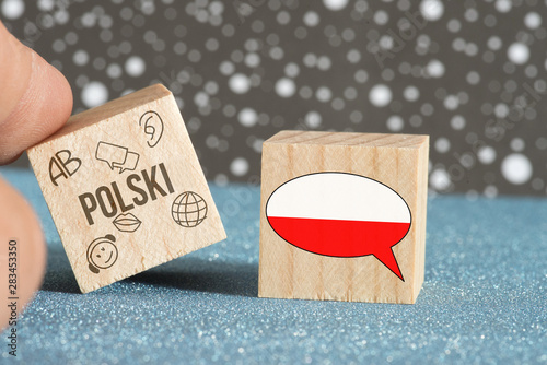 Flagge von Polen und polnische Sprache