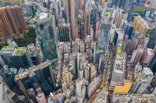  Top view of Hong Kong city © leungchopan