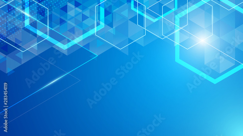 technology innovation concept hexagon triangle pattern background design