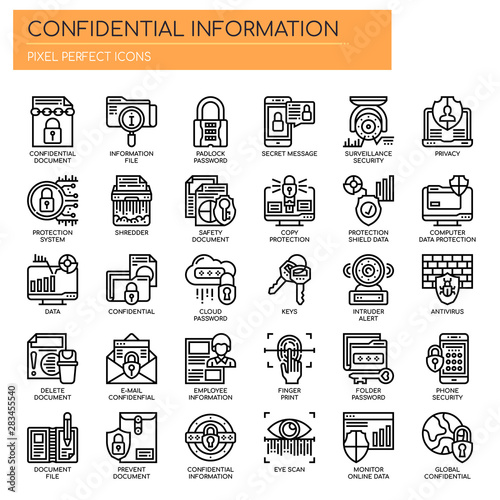 Confidential Information , Thin Line and Pixel Perfect Icons