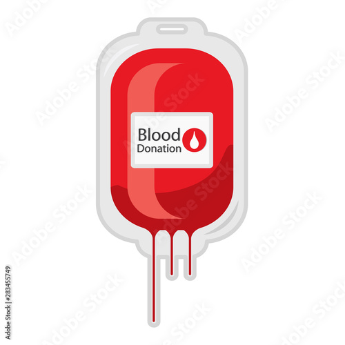 A blood donation bag with tube shaped as a heart design