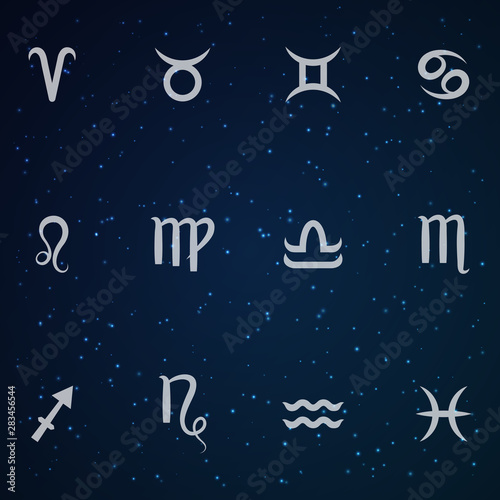 Zodiac sign set.