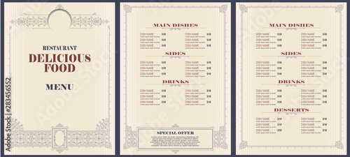 Template cafe or restaurant menu.