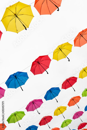 multi-colored umbrellas