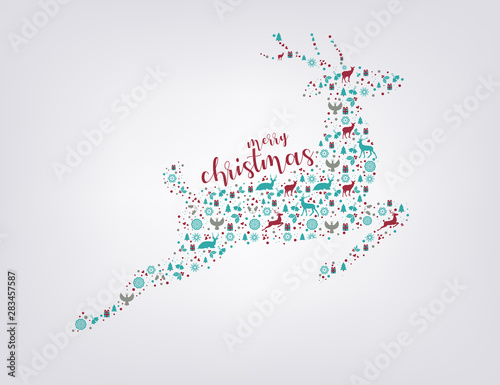 Rentier aus weihnachtlichen Objekten Advent Xmas