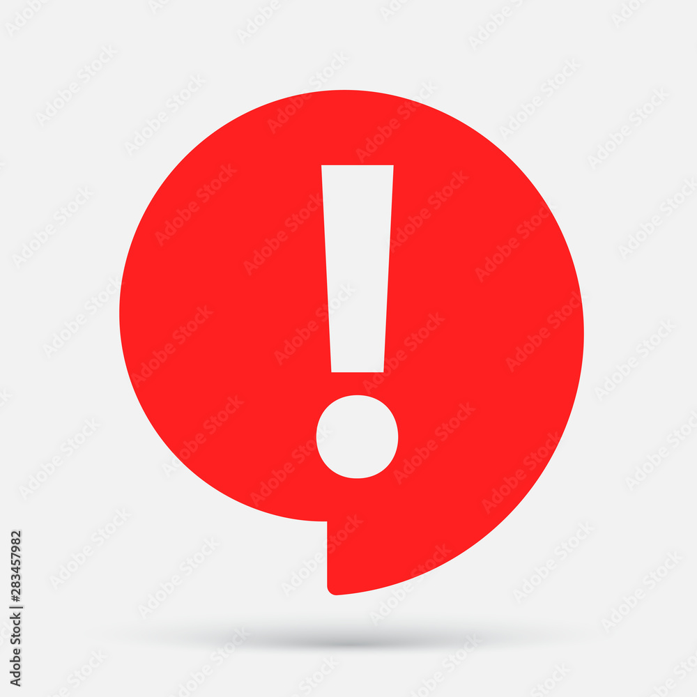 Warning attention sign. Speech bubble symbol. exclamation mark icon. Vector illustration Warning attention sign. Speech bubble symbol. exclamation mark icon. Vector illustration
