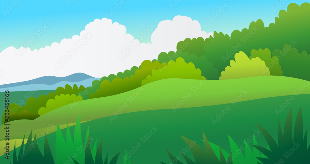 nature landscape scene with sky background vector illustration 