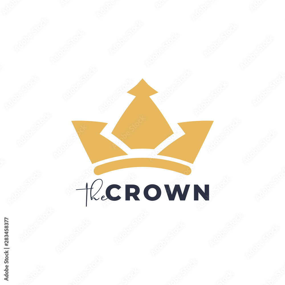 Obraz premium Gold crown logo design template vector isolated