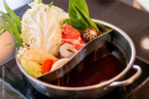 Sukiyaki in the marbled Japanese beef