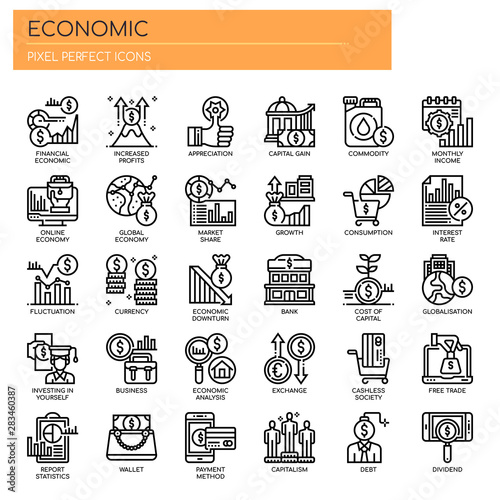 Econimic Elements , Thin Line and Pixel Perfect Icons