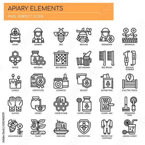 Apiary Elements , Thin Line and Pixel Perfect Icons