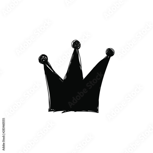 Grunge hand drawn crown iso...