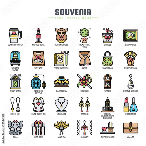Souvenir Elements , Thin Line and Pixel Perfect Icons