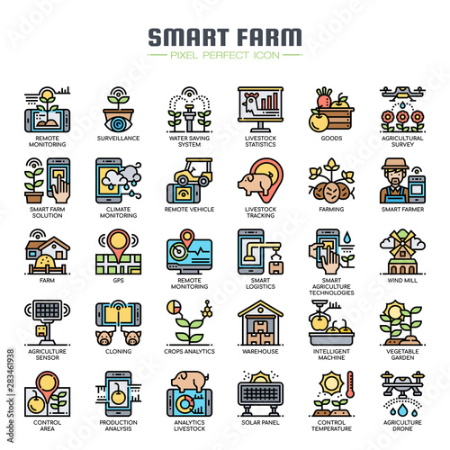 Smart Farm , Thin Line and Pixel Perfect Icons