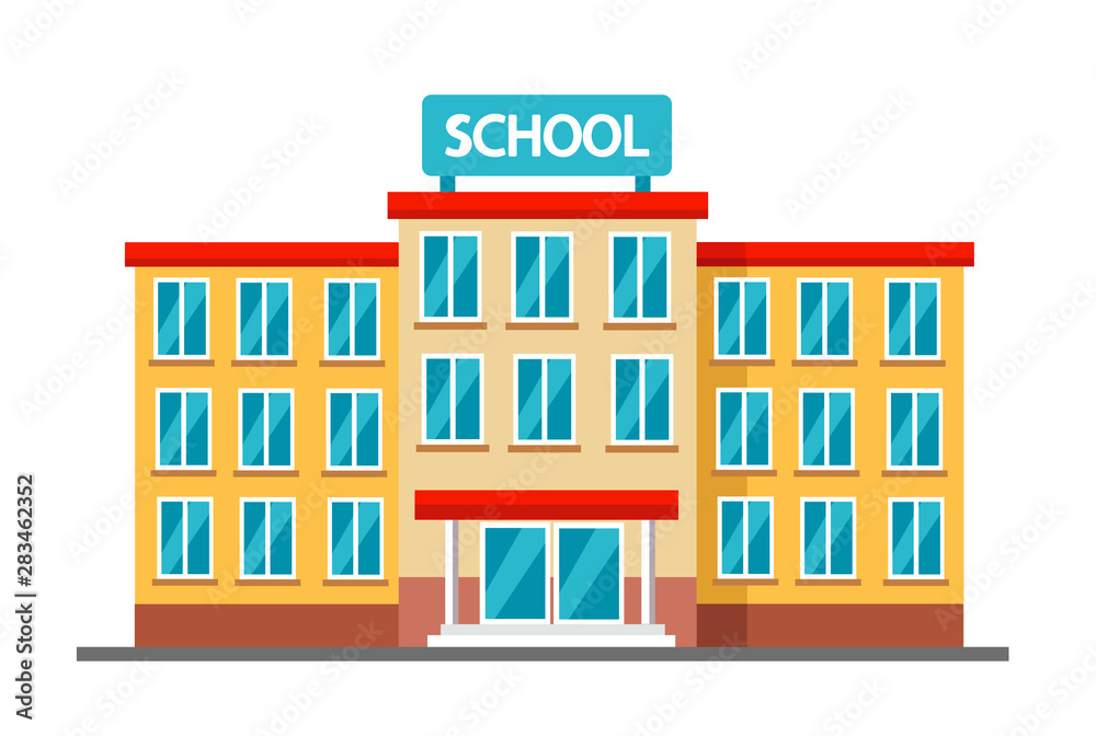 Fototapeta premium High school building vector illustration