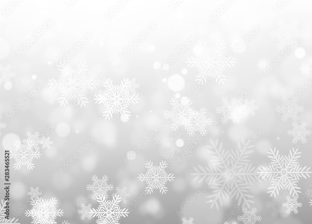 Abstract Winter Background With Christmas Snowflakes