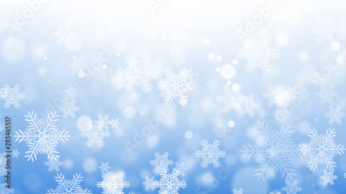 Abstract Winter Background With Christmas Snowflakes