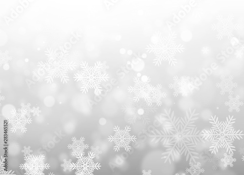 Abstract Winter Background With Christmas Snowflakes