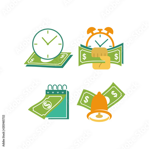 Calendar with payday calculator concept vector isolated illustration