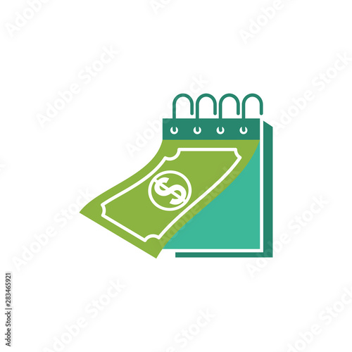 Calendar with payday calculator concept vector isolated illustration