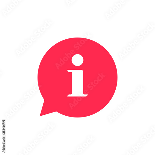 Information info help notice bubble speech vector icon, flat hint tip annotation sign mark isolated clipart pictogram graphic clipart