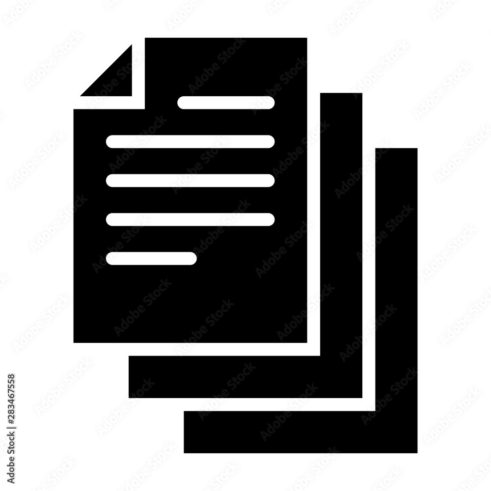 Bunch of notes or stack of documents flat vector icon for apps and websites Bunch of notes or stack of documents flat vector icon for apps and websites