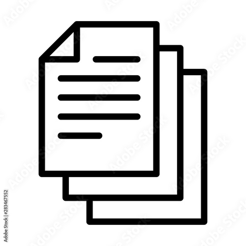 Bunch of notes or stack of documents line art vector icon for apps and websites