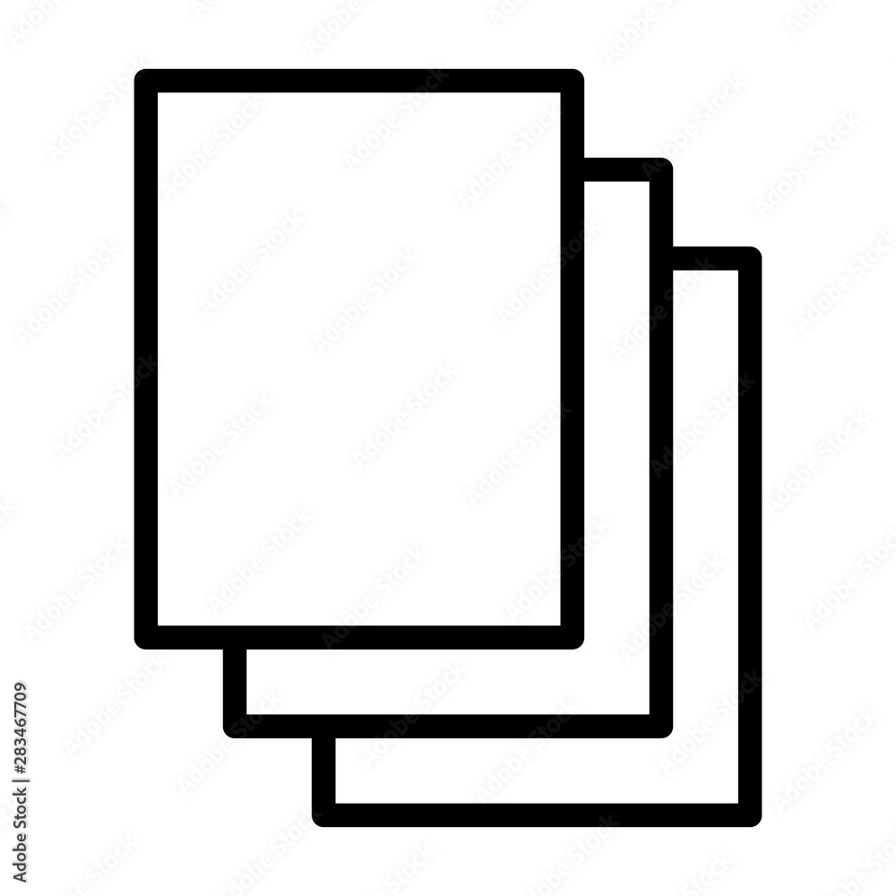 Stack of paper or documents line art vector icon for apps and websites Stack of paper or documents line art vector icon for apps and websites