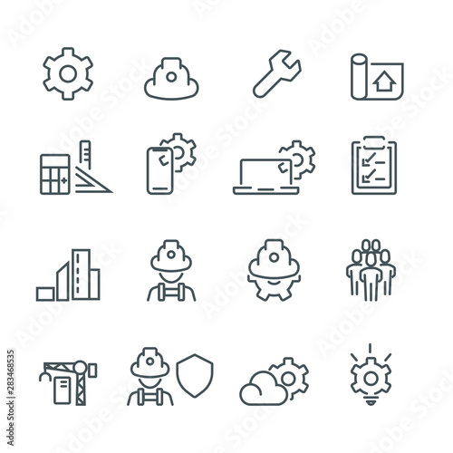 Simple engineer icons set,Vector photo