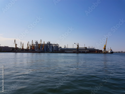 Landscape shooting of an industrial port city Odessa