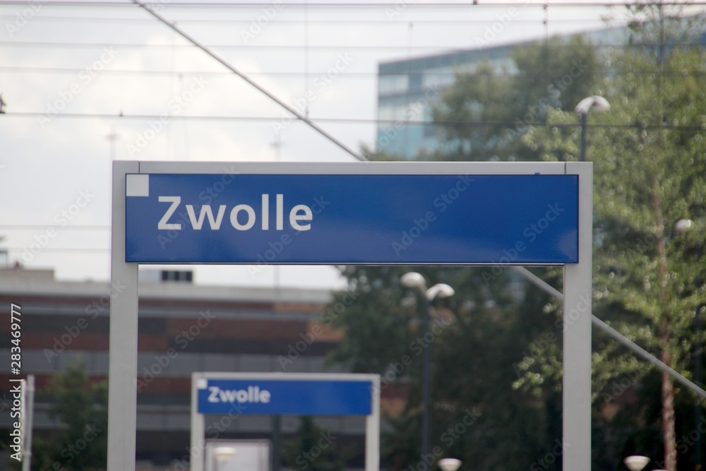 August 2019, Zwolle, the Netherlands - Public transportation around the station area