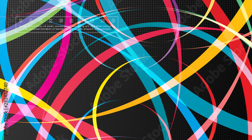 Curved abstract design with the background concept of a dark circle pattern. vector illustration