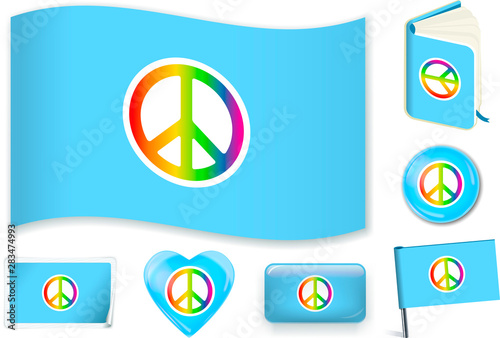 Peace flag. Vector illustra...
