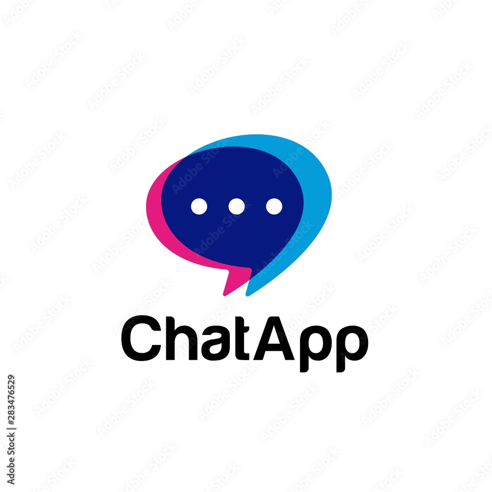 Obraz premium Chat App vector logotype design template