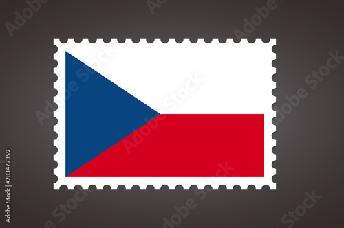 Vector letter stamp flag of CZ. Czech Republic, Czechia flag.