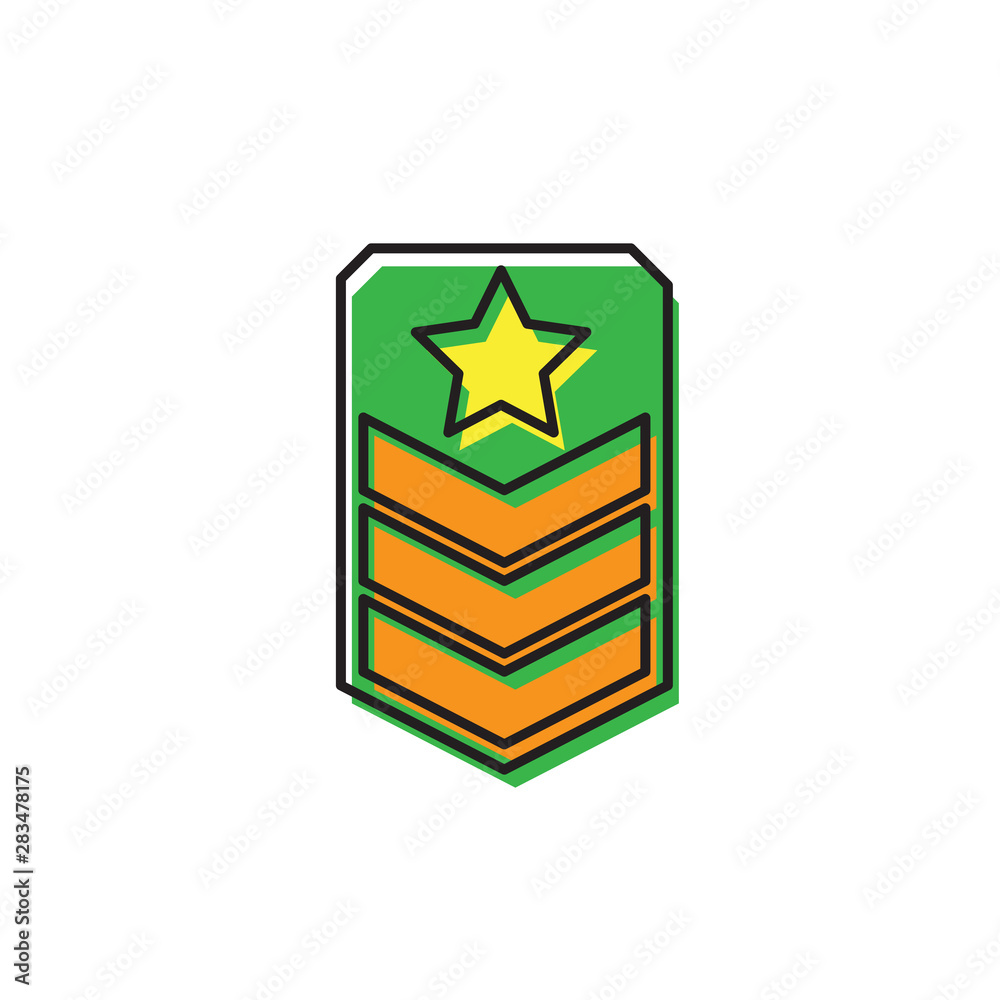 Rank shoulder straps vector icon symbol isolated on white background Rank shoulder straps vector icon symbol isolated on white background