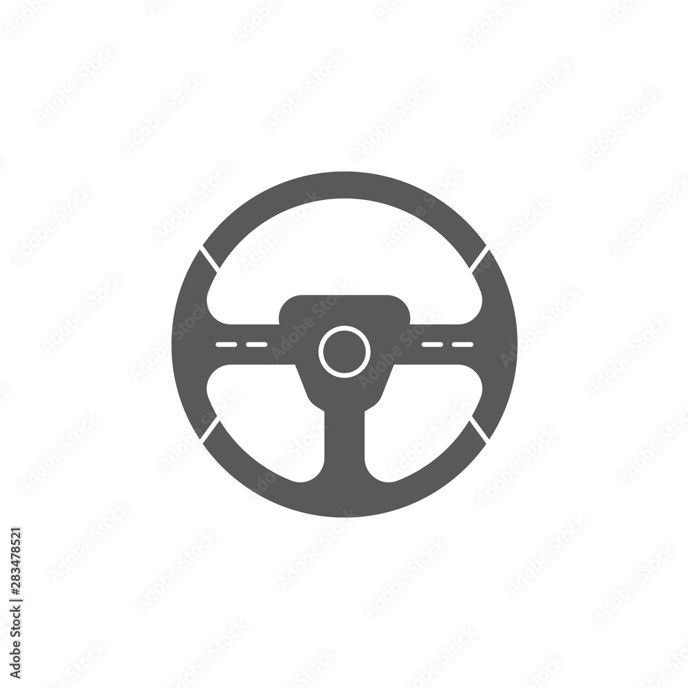 Steering wheel vector icon symbol isolated on white background Steering wheel vector icon symbol isolated on white background