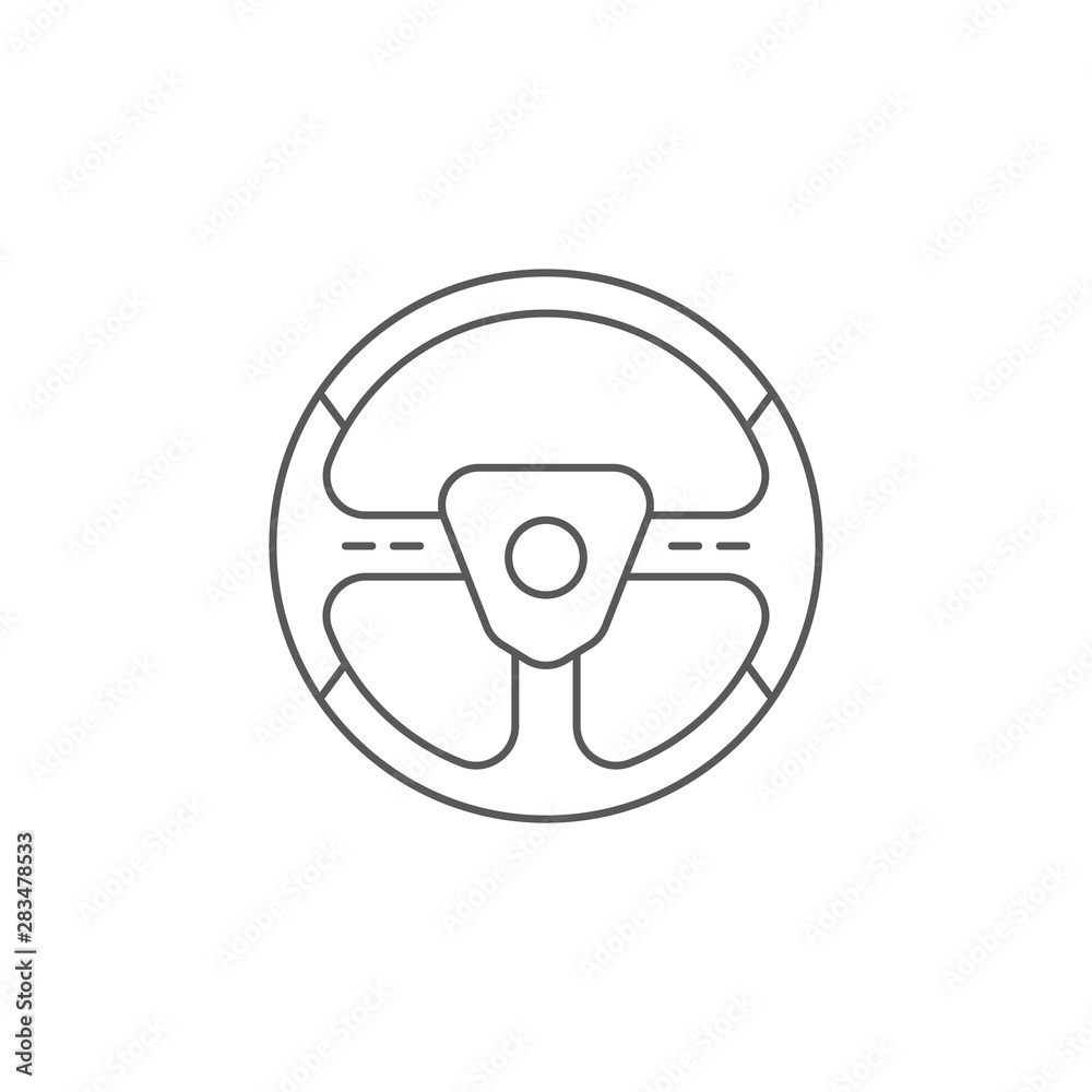 Steering wheel vector icon symbol isolated on white background Steering wheel vector icon symbol isolated on white background