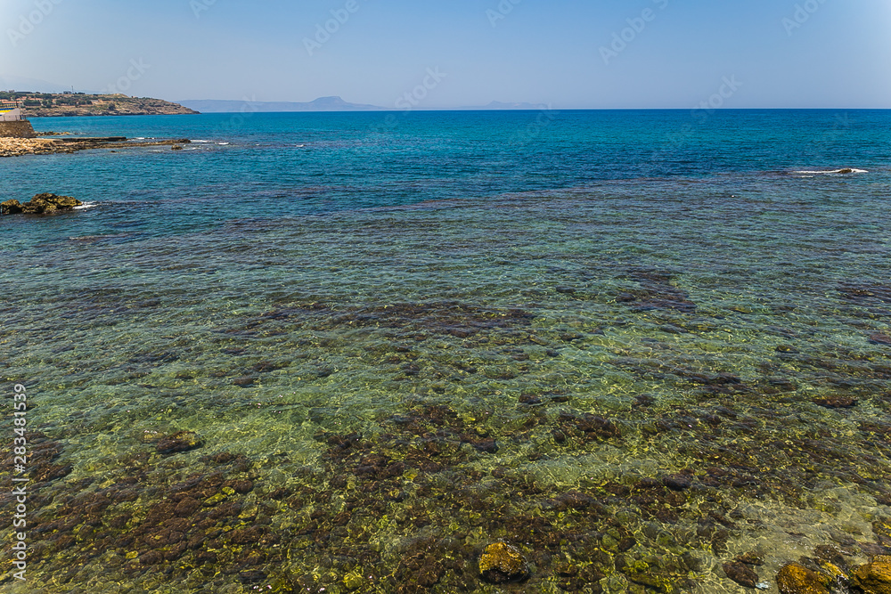 View of Grecian coast and sea