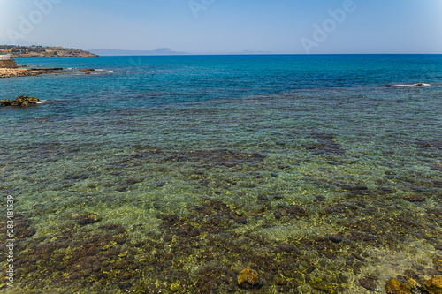 View of Grecian coast and sea