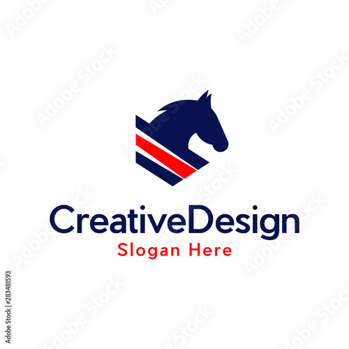 Horse simple flat logo design vector, Animal Horse Wings Fly Modern Creative Logo