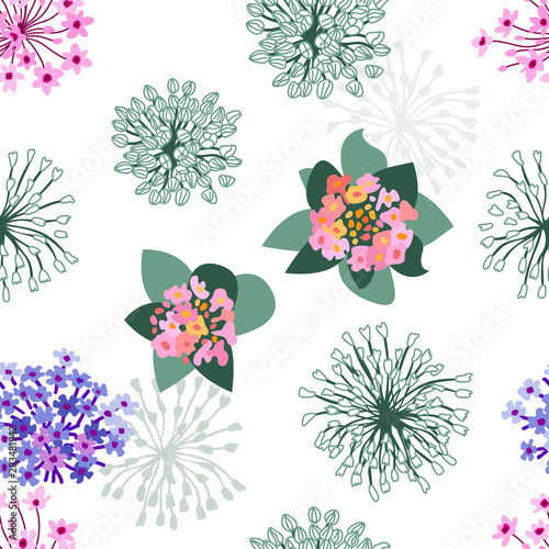 Beautiful floral pattern with inflorescences.