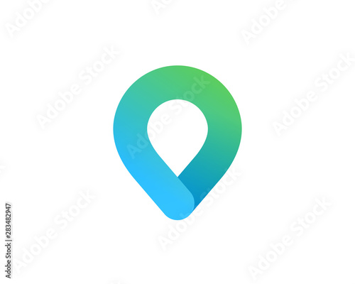 Geotag or location pin logo icon design