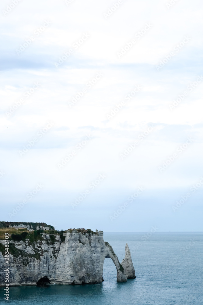 Beautiful Coast Landscape with Sea and blue Sky of Etretat in France