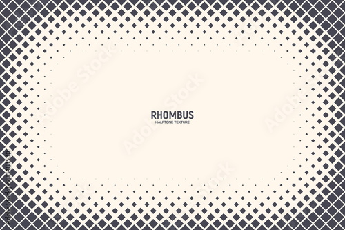 Halftone Rhombus Particles Geometric Pattern Vector Abstract Frame