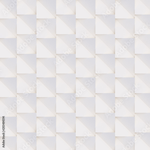 3D pattern made of white and beige geometric shapes, creative background or wallpaper surface made of light and shadow. Futuristic seamless decorative abstract texture design, simple graphic elements
