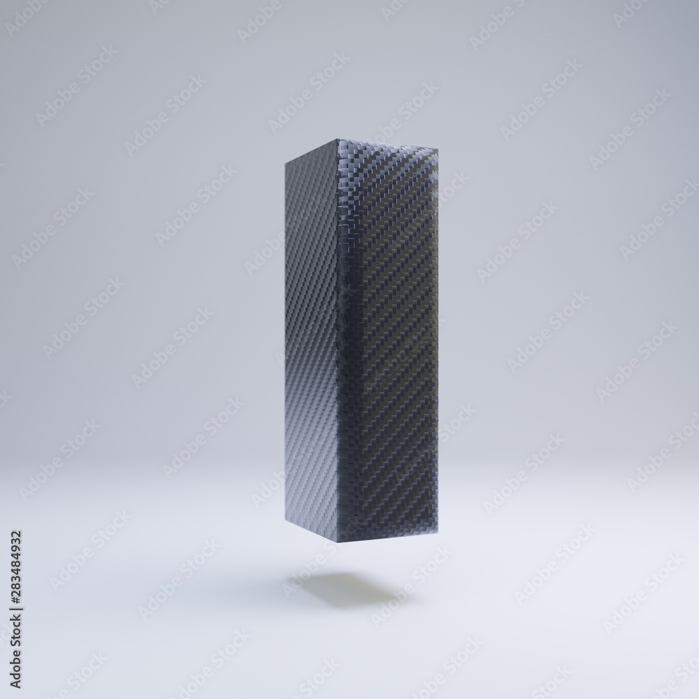 Carbon fiber 3d letter L lowercase. Black carbon font isolated on white background. Carbon fiber 3d letter L lowercase. Black carbon font isolated on white background.