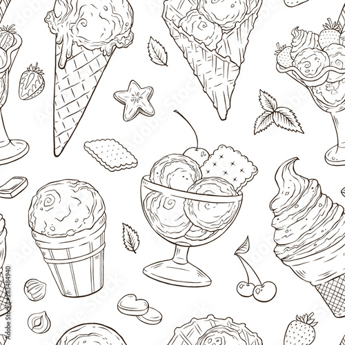 Ice cream seamless pattern