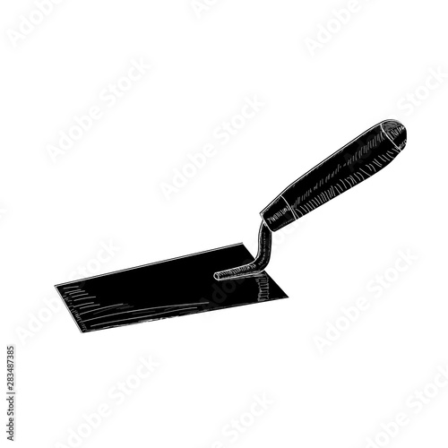 vector, on a white background, construction trowel tool