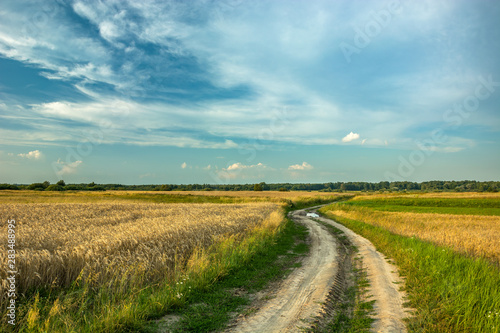 A ground road through the fields